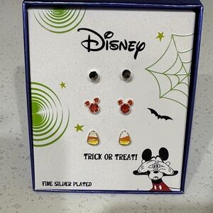 Disney Silver and Orange Halloween Earrings